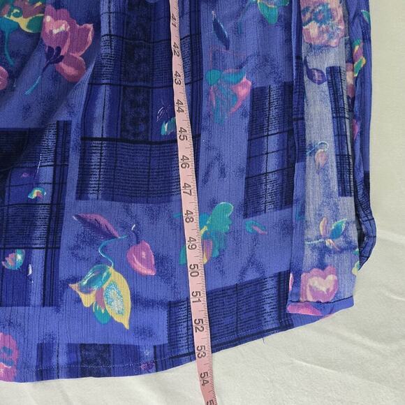 C.M Shapes Purple Floral Patchwork Sleeveless VTG Maxi Dress 14 Large Cottage - Picture 4 of 9
